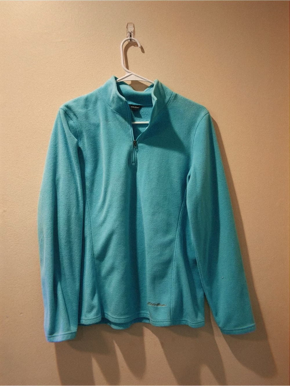 Eddie Bauer Aqua Teal Quarter-Zip Fleece Pullover